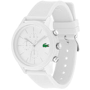 Lacoste 12.12 Chronograph White Dial White Silicon Strap Watch for Men - 2010974