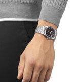 Tissot PRX Powermatic 80 Black Dial Silver Steel Strap Watch for Men - T137.407.11.051.00