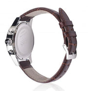 Hugo Boss Jet Chronograph Silver Dial Brown Leather Strap Watch for Men - 1513280