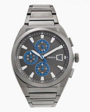 Fossil Everett Chronograph Grey Dial Grey Steel Strap Watch for Men - FS5830