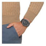 Fossil Machine Chronograph Black Dial Grey Steel Strap Watch for Men - FS4662
