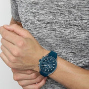 Hugo Boss Distinct Chronograph Blue Dial Blue Rubber Strap Watch for Men - 1513856