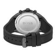 Hugo Boss Distinct Chronograph Black Dial Black Silicone Strap Watch for Men - 1513859