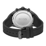 Hugo Boss Distinct Chronograph Black Dial Black Silicone Strap Watch for Men - 1513859