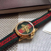 Gucci Le Marche des Merveilles Green & Red Dial Green & Red NATO Strap Unisex Watch - YA126487