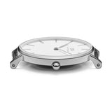 Daniel Wellington Petite Sterling White Dial Silver Mesh Bracelet Watch For Women - DW00100220