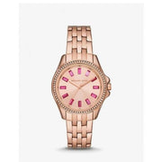Michael Kors Mini Pilot Quartz Gold Dial Gold Steel Strap Watch For Women - MK7367