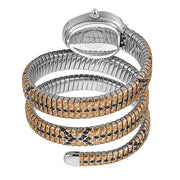 Just Cavalli Glam Snake White Dial Multicolor Steel Strap Watch for Women - JC1L163M0215