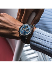 Breitling Navitimer B01 Chronograph 41 Blue Dial Black Leather Strap Watch for Men - AB0139241C1P1