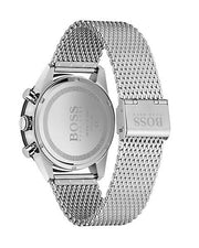 Hugo Boss Pilot Edition Chronograph Black Dial Silver Mesh Bracelet Watch for Men - 1513886