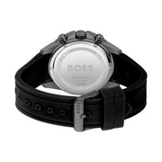 Hugo Boss Admiral Chronograph Yellow Dial Black Rubber Strap Watch for Men - 1513968