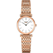 Longines La Grande Classique White Dial Rose Gold Mesh Bracelet Watch for Women - L4.209.1.92.8