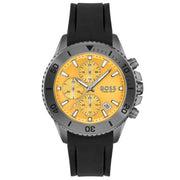Hugo Boss Admiral Chronograph Yellow Dial Black Rubber Strap Watch for Men - 1513968