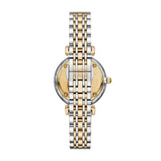 Emporio Armani Gianni T-Bar Beige Dial Two Tone Steel Strap Watch for Women - AR11702