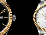 Tudor Style Automatic Silver Dial Two Tone Steel Strap Watch for Men - M12713-0003