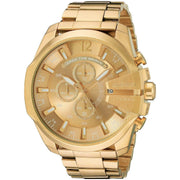 Diesel Mega Chief Chronograph Gold Dial Gold Steel Strap Watch For Men - DZ4360