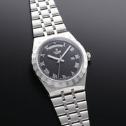 Tudor Royal Automatic Black Dial Silver Steel Strap Watch for Men - M28600-0003