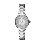 Emporio Armani Mia Three Crystals Silver Dial Silver Steel Strap Watch For Women - AR11632
