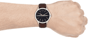 Armani Exchange Hampton Chronograph Blue Dial Brown Leather Strap Watch For Men - AX2133