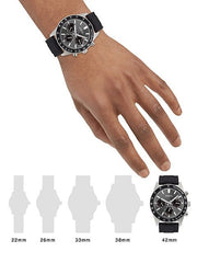 Guess Altitude Chronograph Black Dial Black Rubber Strap Watch for Men - GW0332G1