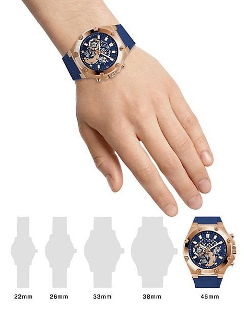 Guess Third Gear Analog Blue Dial Blue Rubber Strap Watch for Men - GW