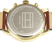 Tommy Hilfiger Jake Quartz White Dial Brown Leather Strap Watch for Men - 1791231