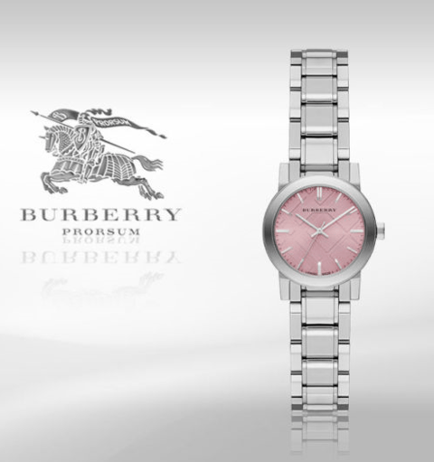 Burberry The City Diamonds Pink Dial Silver Steel Strap Watch for Burberry The City Diamonds Pink Dial Silver Steel Strap Watch for