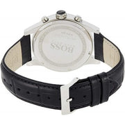Hugo Boss Jet Chronograph Black Dial Black Leather Strap Watch for Men - 1513279