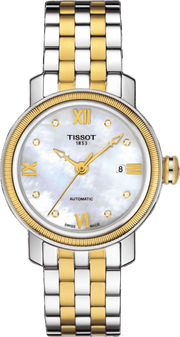 Tissot T Classic Bridgeport Automatic Mother of Pearl Dial Two Tone Steel Strap Watch for Women - T097.410.22.116.00