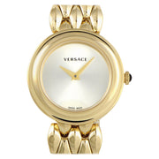 Versace V-Flare Quartz Silver Dial Gold Steel Strap Watch for Women - VEBN00718