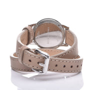 Burberry Utilitarian White Dial Pink Leather Strap Watch for Women - BU7847
