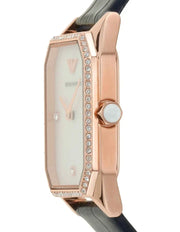 Emporio Armani Gianni T Bar Quartz Mother of Pearl Dial Blue Leather Strap Watch For Women - AR11466