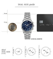 Emporio Armani Renato Chronograph Blue Dial Silver Steel Strap Watch For Men - AR11528