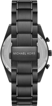 Michael Kors Warren Chronograph Black Dial Black Steel Strap Watch For Men - MK9113