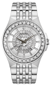 Bulova Phantom Crystal Silver Dial Silver Steel Strap Watch for Men - 96A236