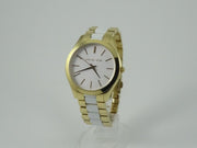 Michael Kors Slim Runway Quartz White Dial Two Tone Steel Strap Watch For Women - MK4295