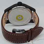 Hugo Boss Aeroliner Maxx Black Dial Brown Leather Strap Watch For Men - 1513079
