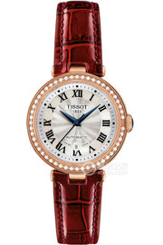 Tissot Bellissima Small Lady Diamonds Silver Dial Brown Leather Strap Watch For Women - T126.207.66.113.00