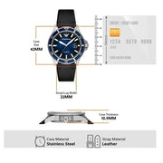 Emporio Armani Diver Three-Hand Quartz Blue Dial Blue Leather Strap Watch For Men - AR11516