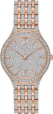 Bulova Crystal Collection Silver Crystals Dial Two Tone Steel Strap Watch for Women - 98L235