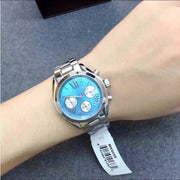 Michael Kors Bradshaw Chronograph Blue Dial Silver Steel Strap Watch For Women - MK6098
