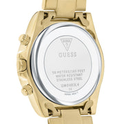 Guess Confetti Chronograph Rainbow Dial Gold Steel Strap Watch For Women  - GW0483L4