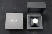 Hugo Boss Jet Chronograph White Dial Black Leather Strap Watch for Men - 1513282