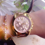 Michael Kors Bradshaw Gold Dial Two Tone Steel Strap Watch for Women - MK6359