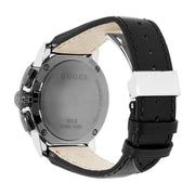 Gucci G Chrono Black Dial Black Leather Strap Watch For Men - YA101205