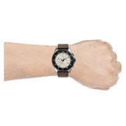 Fossil Dillinger Chronograph White Dial Brown Leather Strap Watch for Men - FS5674