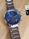 Hugo Boss Grand Prix Chronograph Blue Dial Silver Steel Strap Watch for Men - 1513478