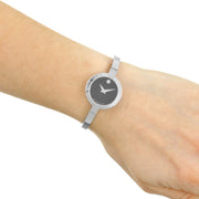 Movado Bela Black Dial Silver Steel Strap Watch For Women - 0606595
