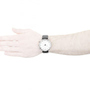 Emporio Armani Classic Quartz Chronograph White Dial Black Leather Strap Watch For Men - AR1807