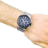 Hugo Boss Supernova Chronograph Blue Dial Silver Steel Strap Watch for Men - 1513360